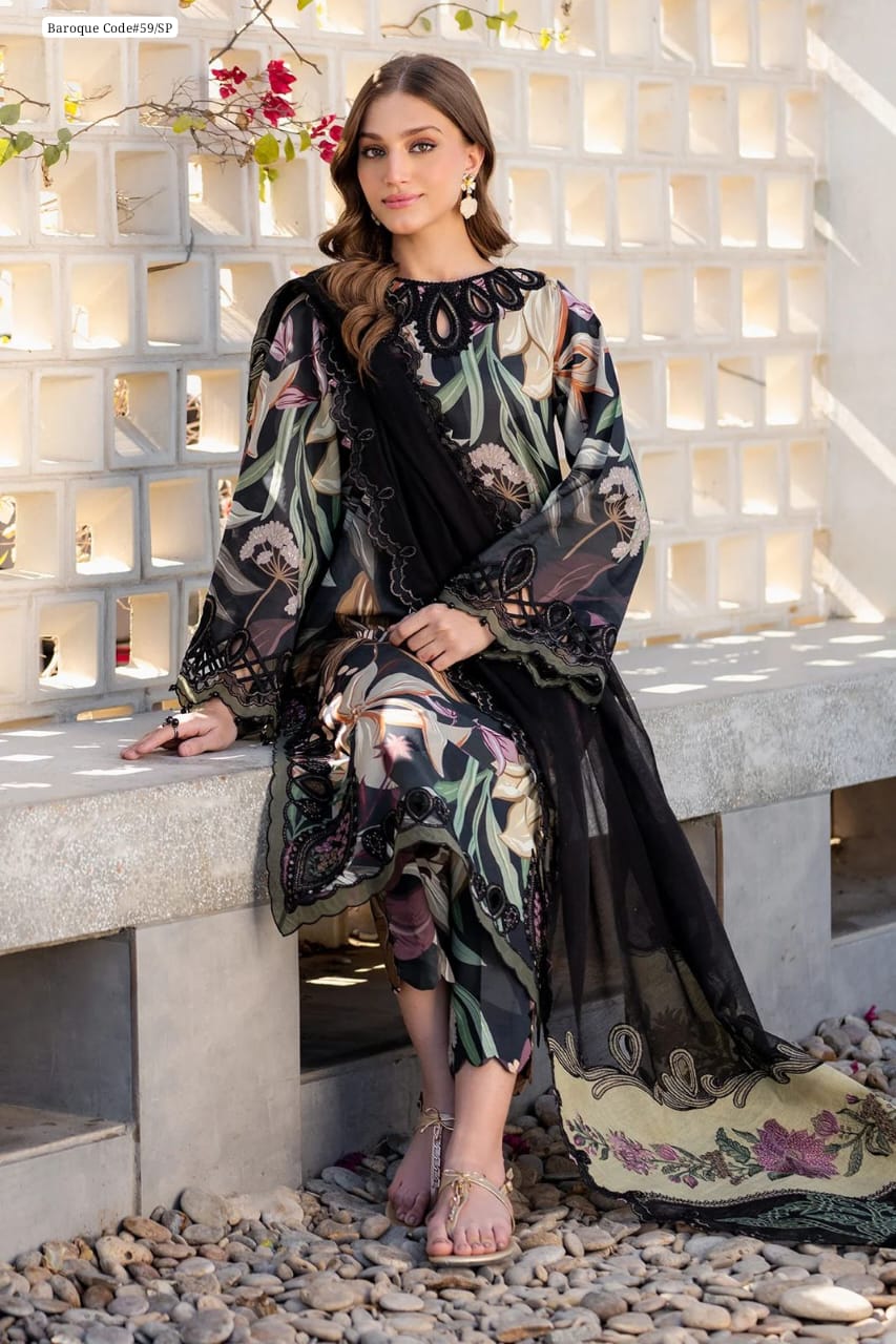 3pc Stitched Printed Lawn Shirt , Printed  Shafoon Dupta , Printed Trouser