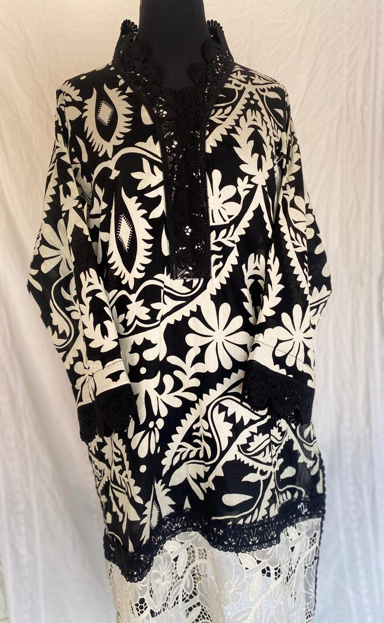 3pc Stitched Maria B Summer article digital printed suit with shafoon dupatta