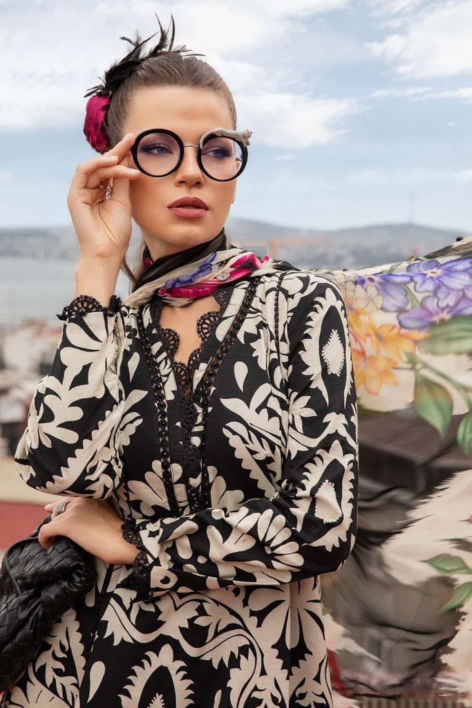 3pc Stitched Maria B Summer article digital printed suit with shafoon dupatta