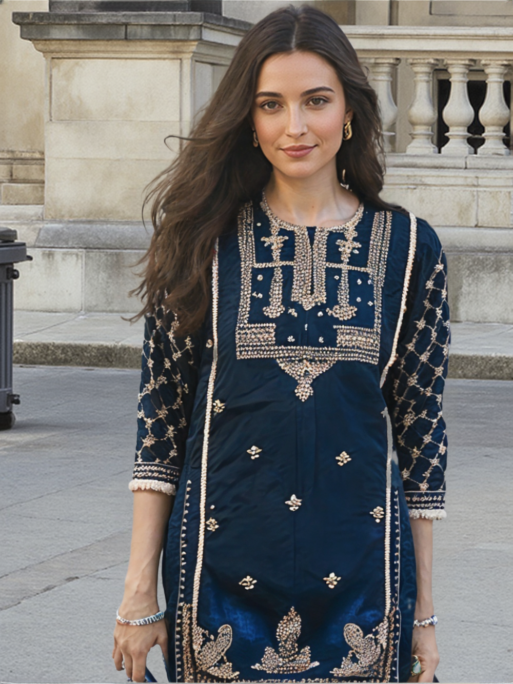 2pc Stitched Dhanak Suit